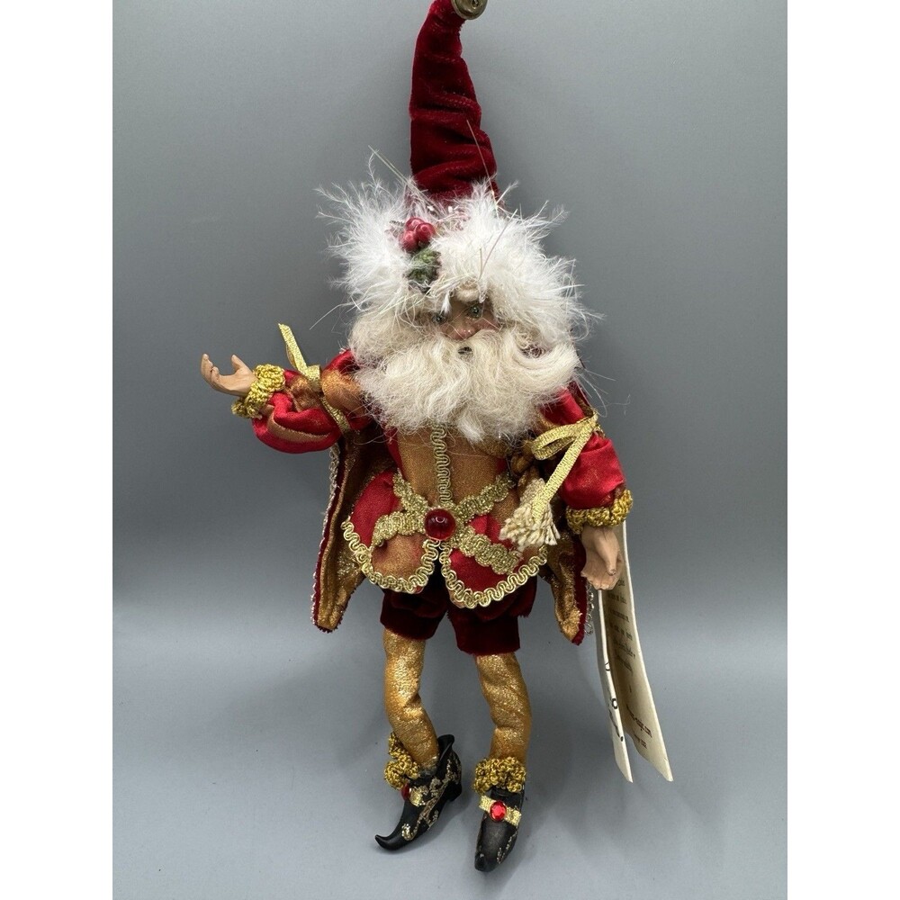 Mark Roberts Christmas Fairy Doll Limited Edition with COA Tag Red Gold Elf 11”